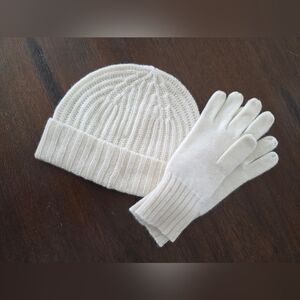 NEW 100% Cashmere Hat AND Gloves Set Spring + Mercer